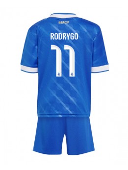 Billige Real Madrid Rodrygo Goes #11 Tredjedraktsett Barn 2025-26 Kortermet (+ Korte bukser)